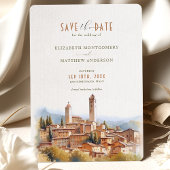 Save the Date Tuscan Wedding San Gimignano Italy Kaart