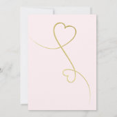 Save the date | Twee gouden harten Blush roze brui (Achterkant)