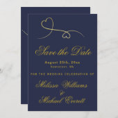 Save the date | Twee goudharten marinevluchten (Voorkant / Achterkant)