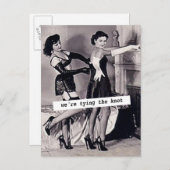  Save the Date (Twee vrouwen) "De knoop doorhakken Aankondigingskaart (Voorkant / Achterkant)