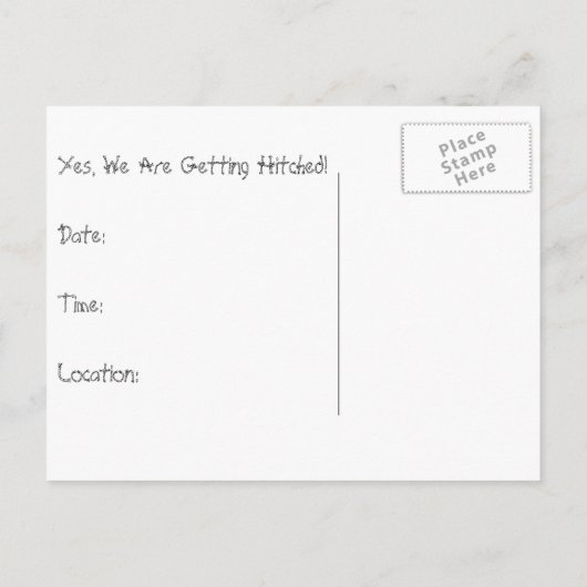 Save the Date: Two Horses: Getting Hitched beroemd Aankondigingskaart (Achterkant)