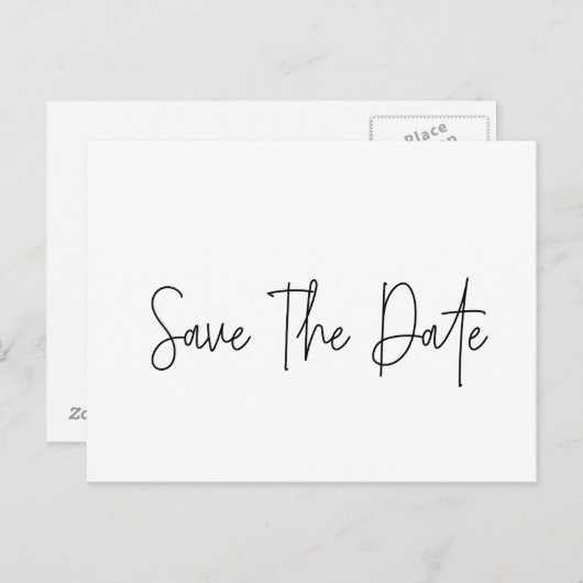 Save the Date | Typografie Briefkaart (Voorkant / Achterkant)