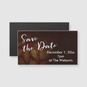 "Save the Date" Typografie met rode en gouden foto (Voorkant / Achterkant)