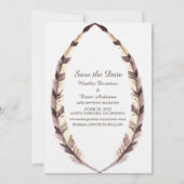 Save the Date-uitnodiging met gevederde rand Kaart (Voorkant)