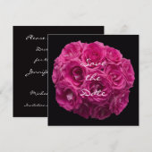 Save the Date Uitnodiging - Prachtige Roze Rozen (Voorkant / Achterkant)