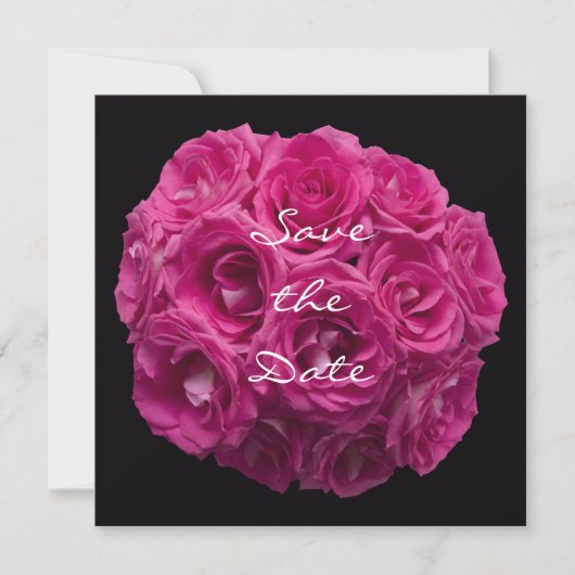 Save the Date Uitnodiging - Prachtige Roze Rozen (Voorkant)