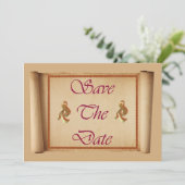 Save The Date uitnodiging scroll aankondiging (Staand voorkant)