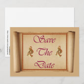 Save The Date uitnodiging scroll aankondiging (Voorkant / Achterkant)