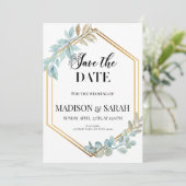 Save The Date Uitnodiging Template (Staand voorkant)