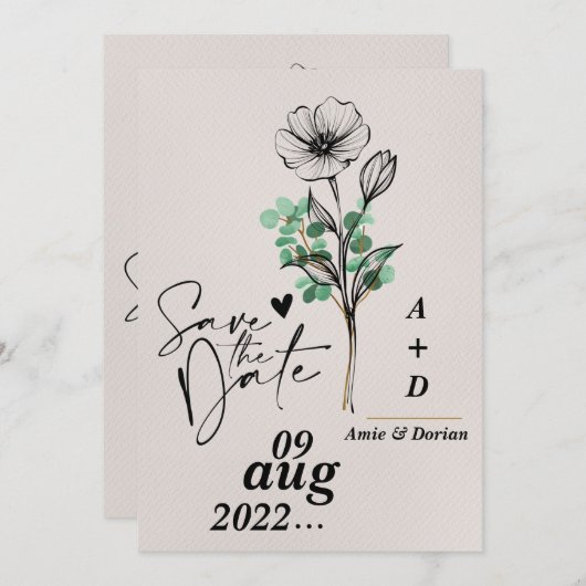 save the date uitnodigingen (Voorkant / Achterkant)