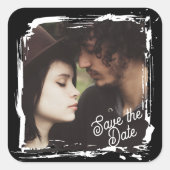 Save the Date | Unique Photo Template Wedding Vierkante Sticker (Voorkant)