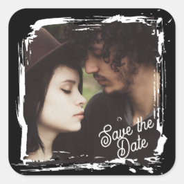 Save the Date | Unique Photo Template Wedding Vierkante Sticker