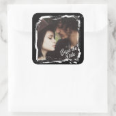 Save the Date | Unique Photo Template Wedding Vierkante Sticker (Tas)