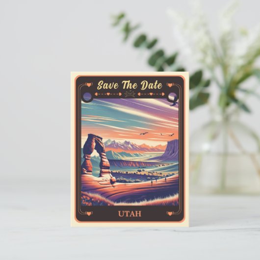 Save the date | Utah Invitation Briefkaart (Staand voorkant)