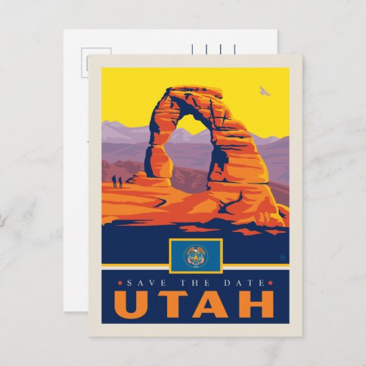 Save the Date | Utah Uitnodiging Briefkaart (Voorkant / Achterkant)