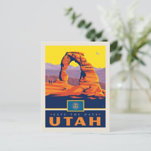 Save the Date | Utah Uitnodiging Briefkaart (Staand voorkant)