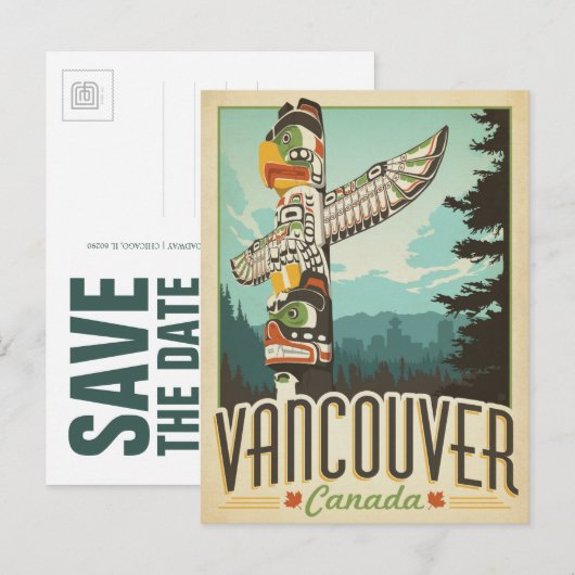 Save the date | Vancouver, Canada Aankondigingskaart (Voorkant / Achterkant)