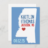 Save the Date -  - Verenigde Staten Aankondigingskaart (Voorkant / Achterkant)