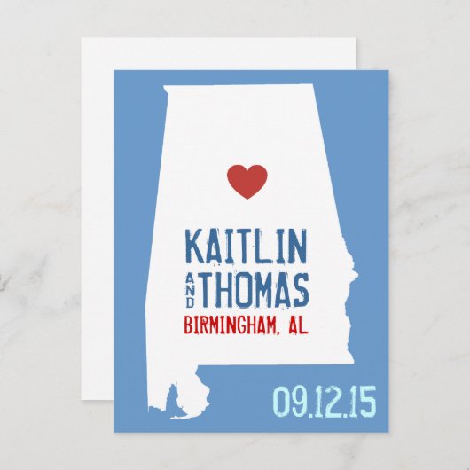 Save the Date -  - Verenigde Staten Aankondigingskaart (Voorkant / Achterkant)