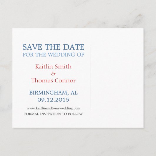 Save the Date -  - Verenigde Staten Aankondigingskaart (Achterkant)