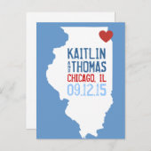 Save the Date -  - Verenigde Staten Aankondigingskaart (Voorkant / Achterkant)