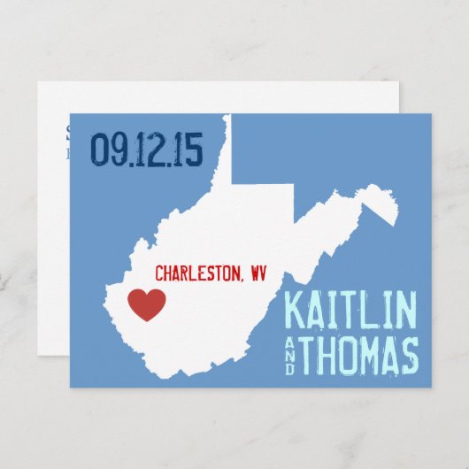 Save the Date - - Verenigde Staten Aankondigingskaart (Voorkant / Achterkant)