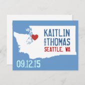 Save the Date -  - Verenigde Staten Aankondigingskaart (Voorkant / Achterkant)