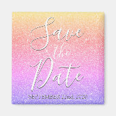 Save the Date Verjaardag Paarse Glitters Schitteri Magneet (Voorkant)