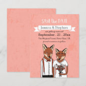 Save the Date - Verliefde Vossen Kaart (Voorkant / Achterkant)