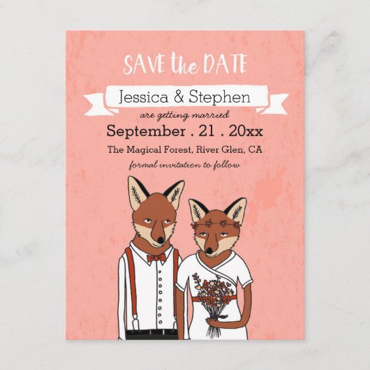 Save the Date - Verliefde Vossen Kaart (Voorkant)