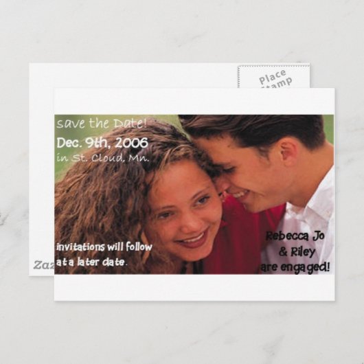 SAVE the DATE Verloving Briefkaarten (Voorkant / Achterkant)