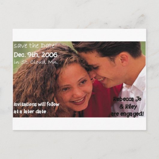 SAVE the DATE Verloving Briefkaarten (Voorkant)