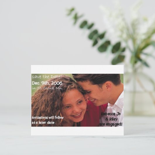SAVE the DATE Verloving Briefkaarten (Staand voorkant)