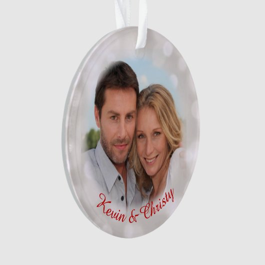 Save the Date Verloving Foto Vakantie Ornament (voorkant)