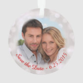 Save the Date Verloving Foto Vakantie Ornament (achterkant)