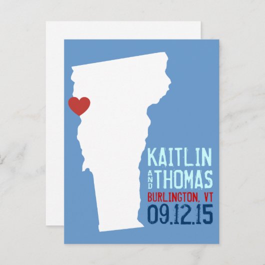 Save the Date -  - Vermont Aankondigingskaart (Voorkant / Achterkant)