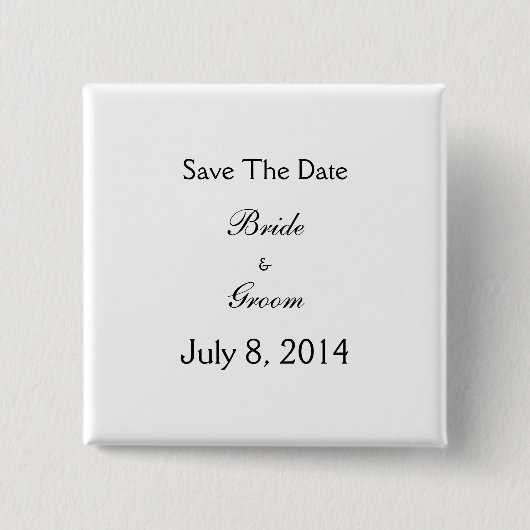 Save the date vierkante button 5,1 cm (Voorkant)