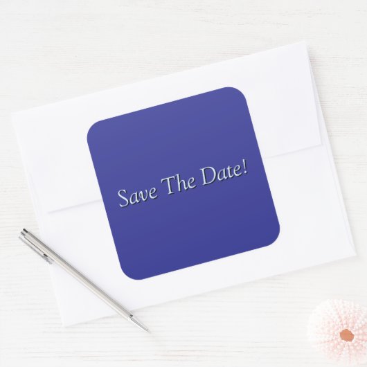 Save the date! vierkante sticker (Envelop)
