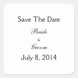 Save the date vierkante sticker