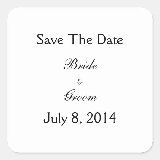 Save the date vierkante sticker (Voorkant)