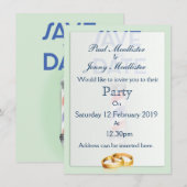 Save the Date Vintage Kapperszaak Kaart (Voorkant / Achterkant)