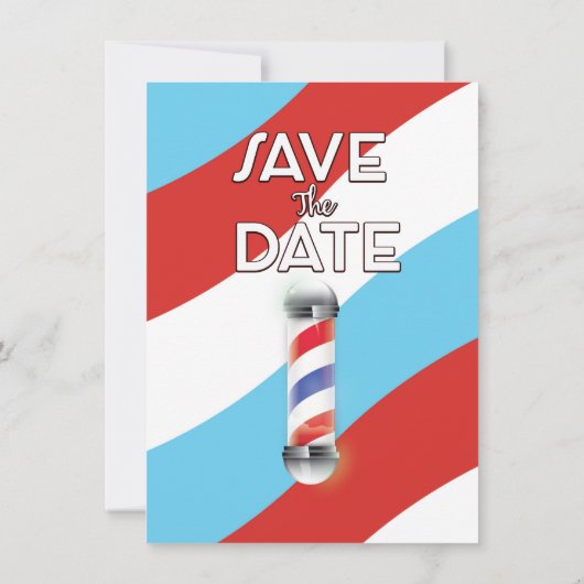 Save the Date Vintage Kapperszaak Kaart (Achterkant)