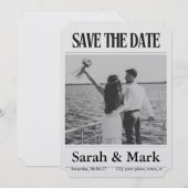 Save the Date vintage krant trending rond (Voorkant / Achterkant)