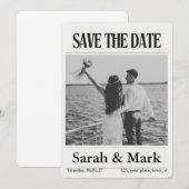 Save the Date vintage krant trending rond (Voorkant / Achterkant)