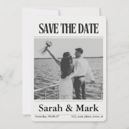 Save the Date vintage krant trending rond