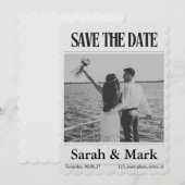 Save the Date vintage krant trending rond (Voorkant / Achterkant)