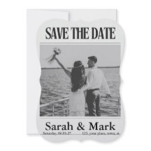 Save the Date vintage krant trending rond