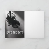 Save the Date vintage microfoon Notitiekaartje (Binnen)