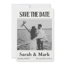 Save the Date vintage newspaper trending round