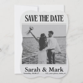 Save the Date vintage newspaper trending round